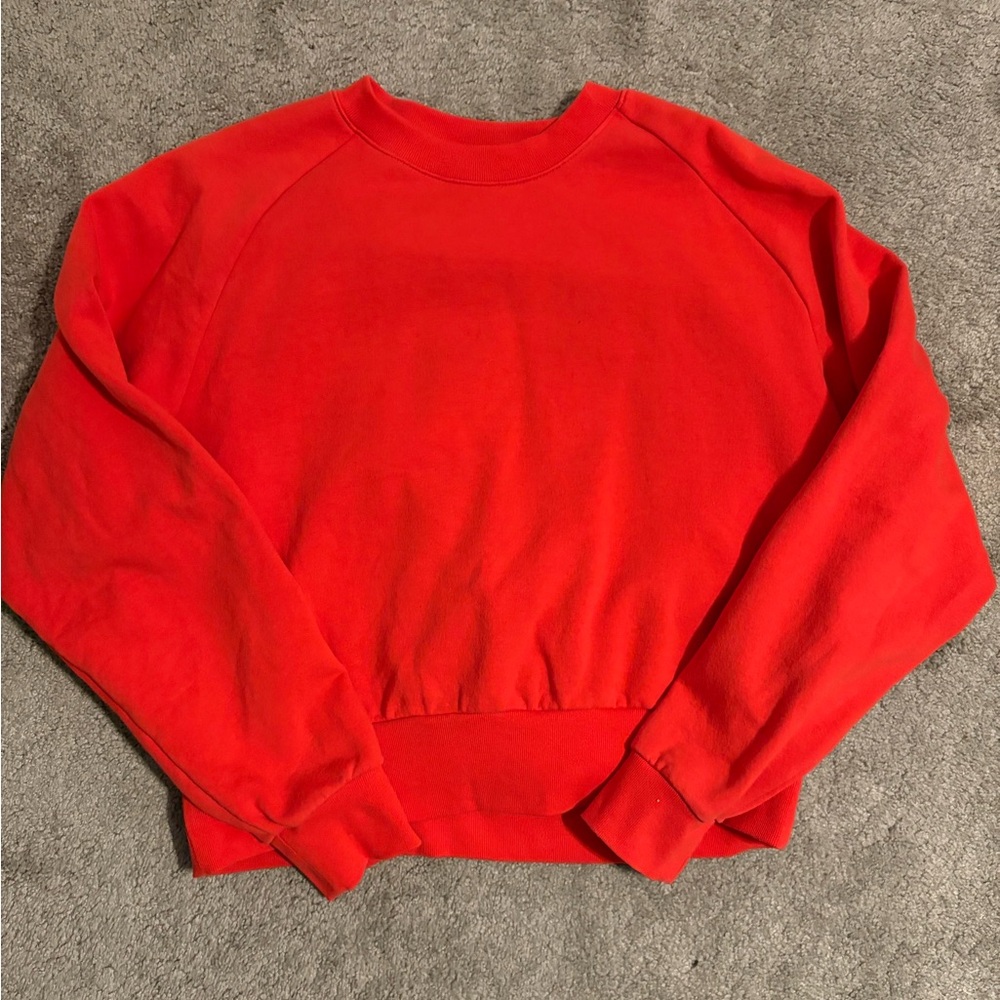 Athleta Red Crew Neck